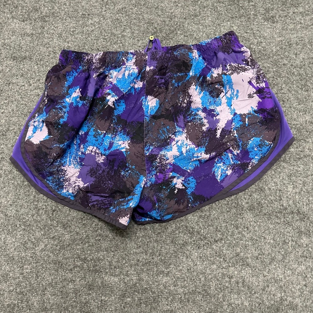 Nike Athletic Shorts Womens Size 2XL Purple Blue Camo Dri-Fit Running Breathable